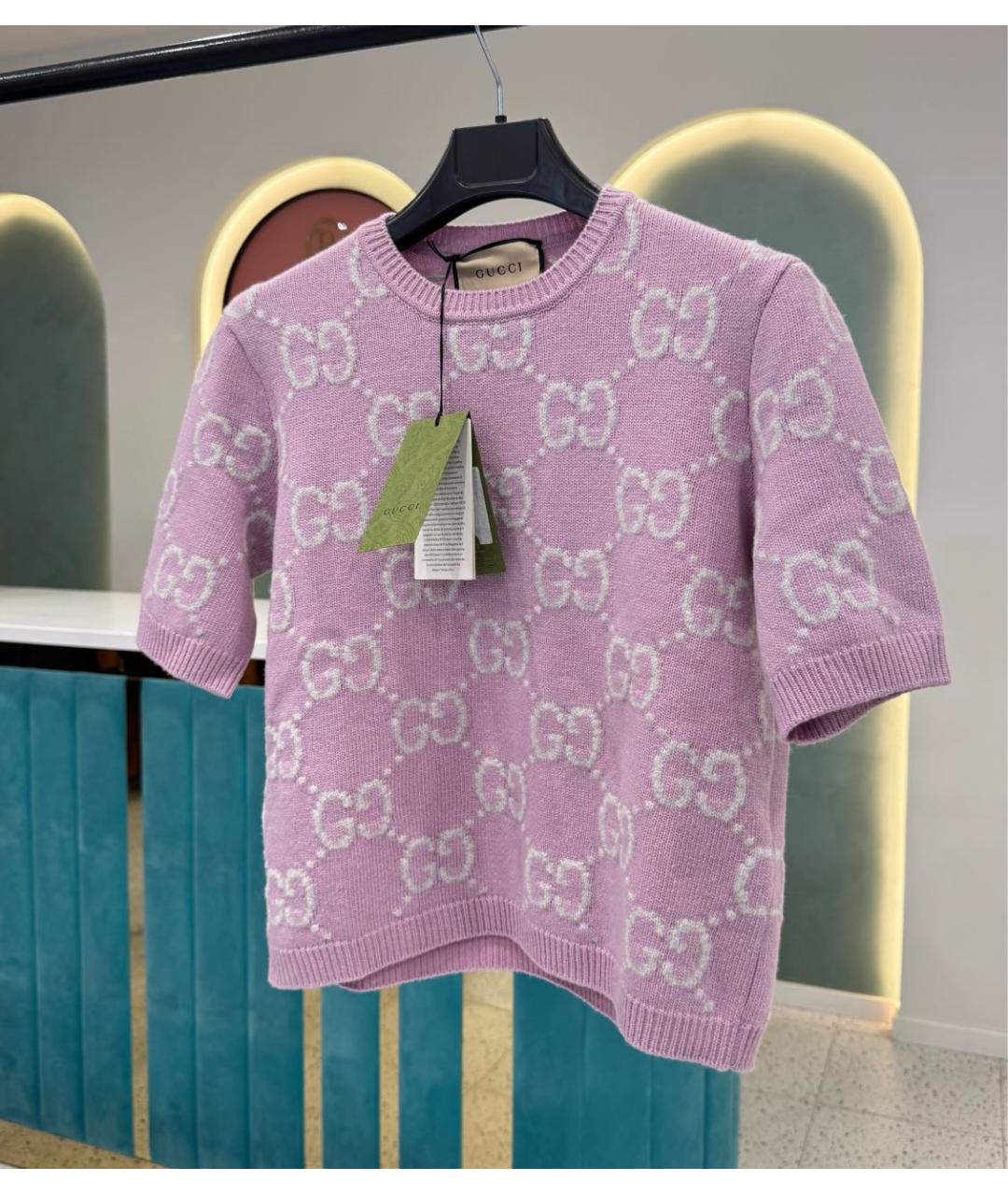 GUCCI Розовый шерстяной джемпер / свитер, фото 6