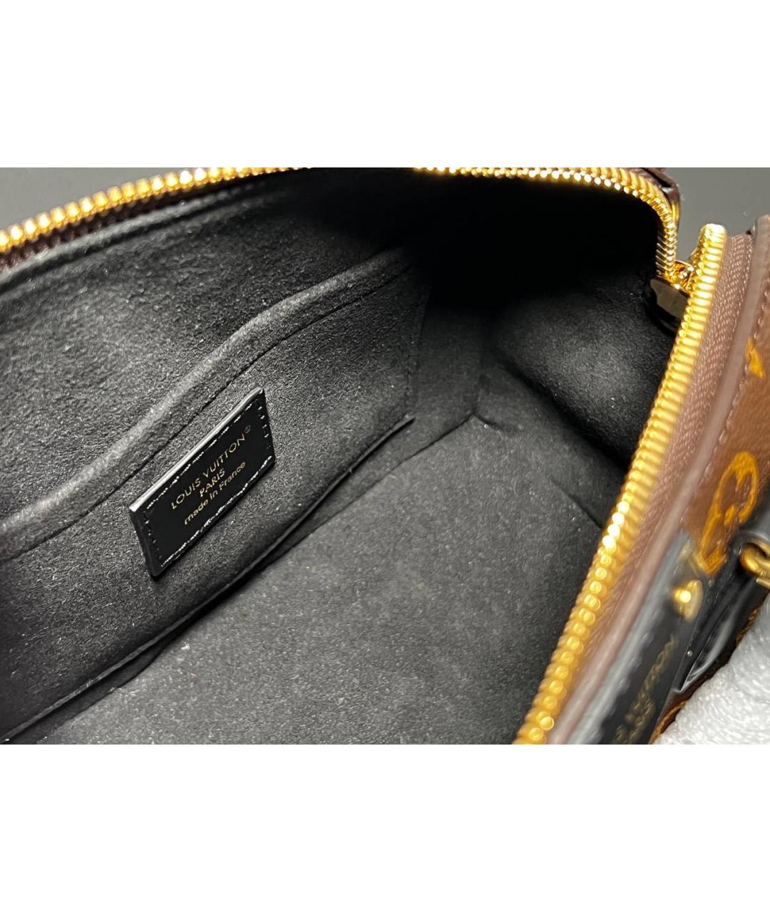 LOUIS VUITTON Коричневая кожаная сумка с короткими ручками, фото 3