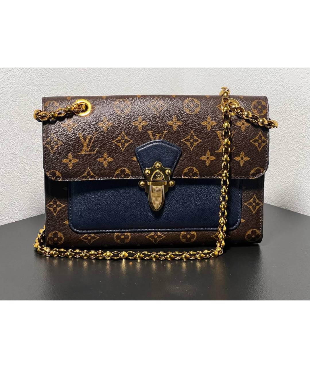 LOUIS VUITTON Темно-синяя сумка через плечо из канвы, фото 5