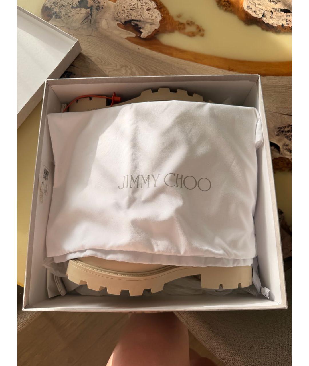 JIMMY CHOO Бежевые резиновые сапоги, фото 5