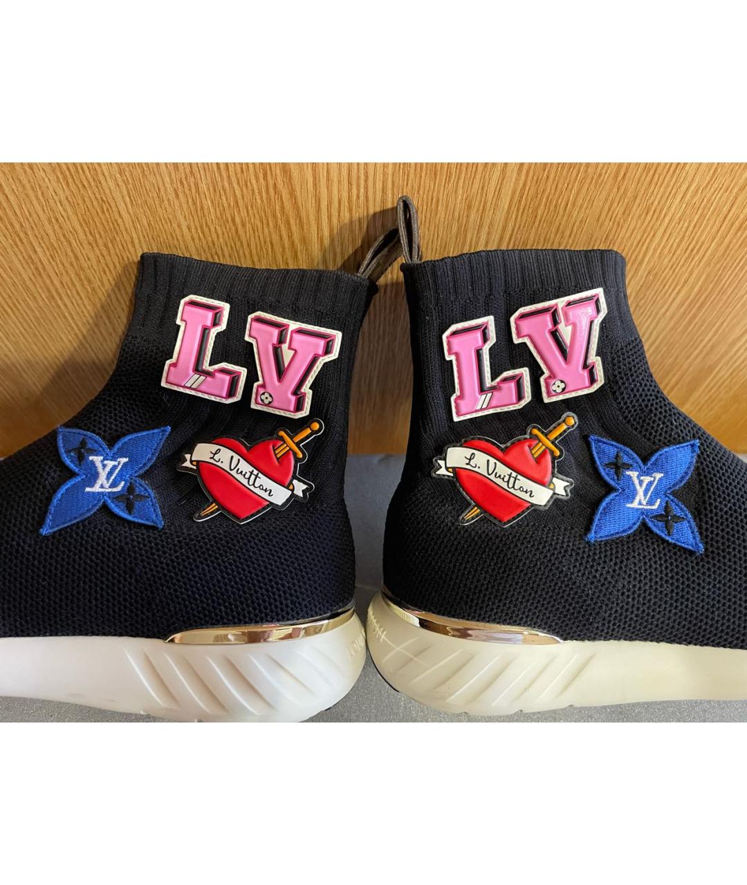 LOUIS VUITTON Черные текстильные полусапоги, фото 3