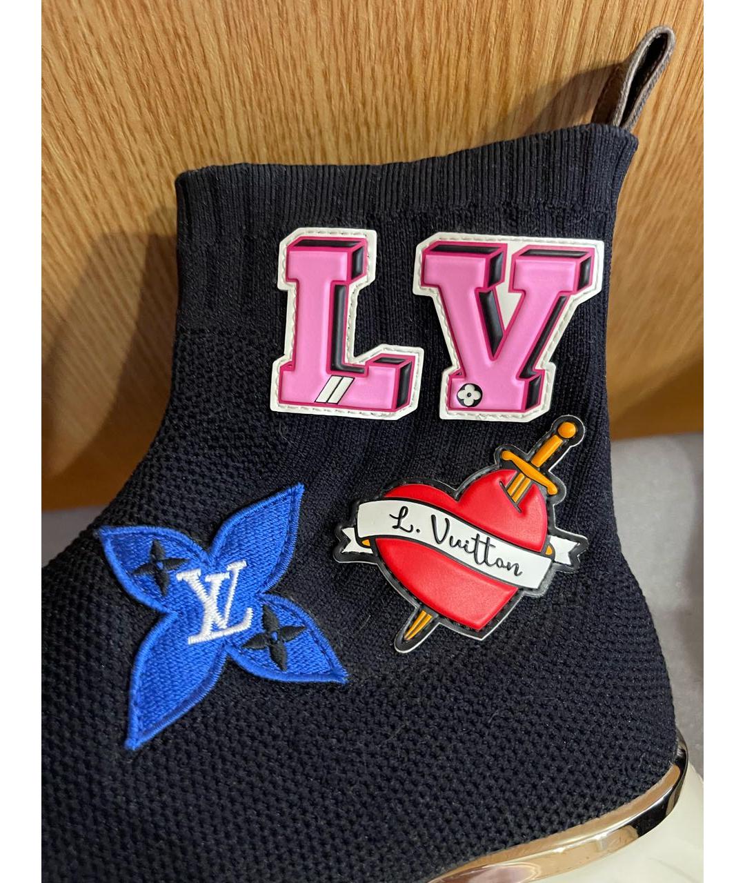 LOUIS VUITTON Черные текстильные полусапоги, фото 8