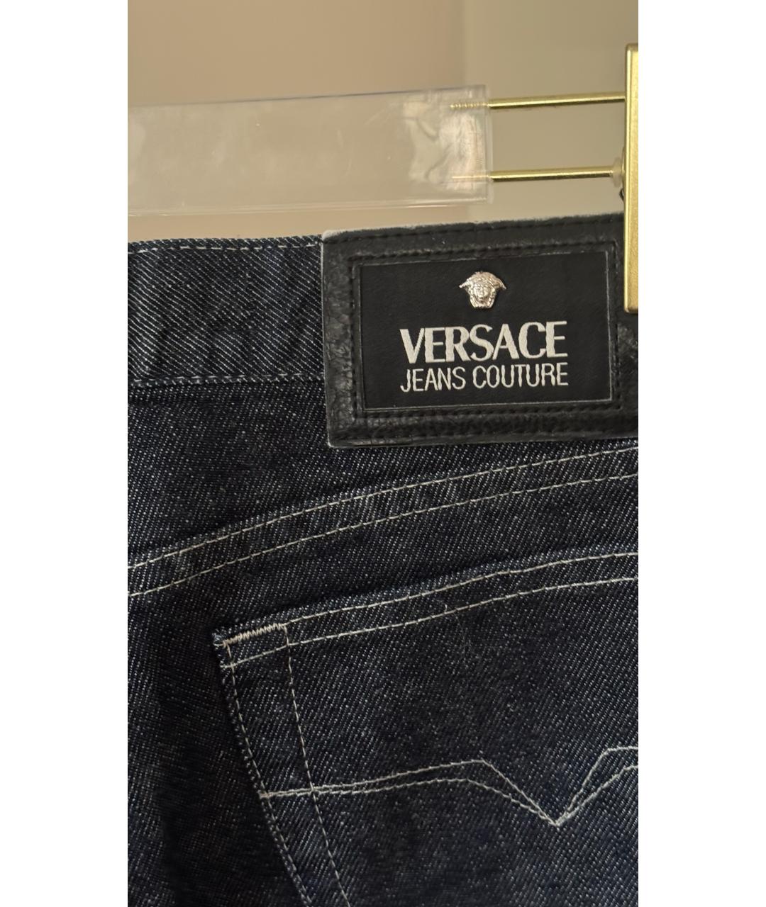 VERSACE Синие прямые джинсы, фото 3