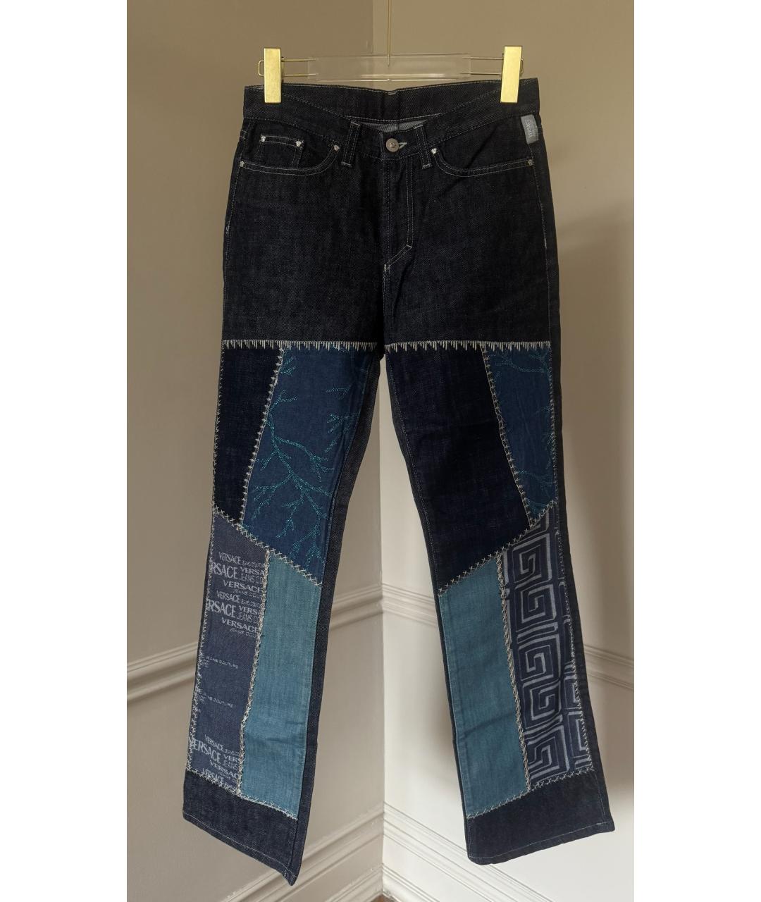 VERSACE Синие прямые джинсы, фото 5