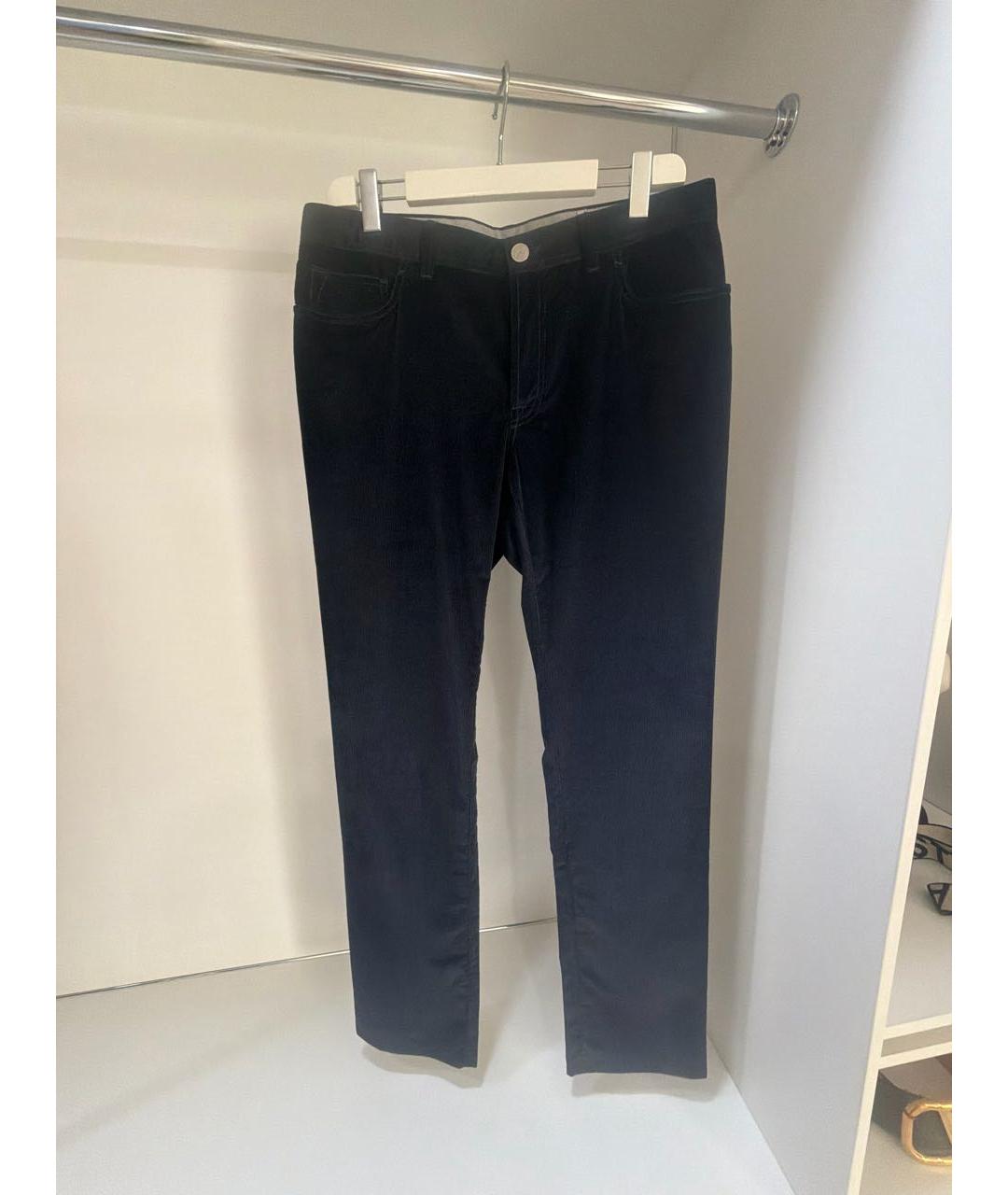 BRIONI Темно-синие хлопковые прямые джинсы, фото 7