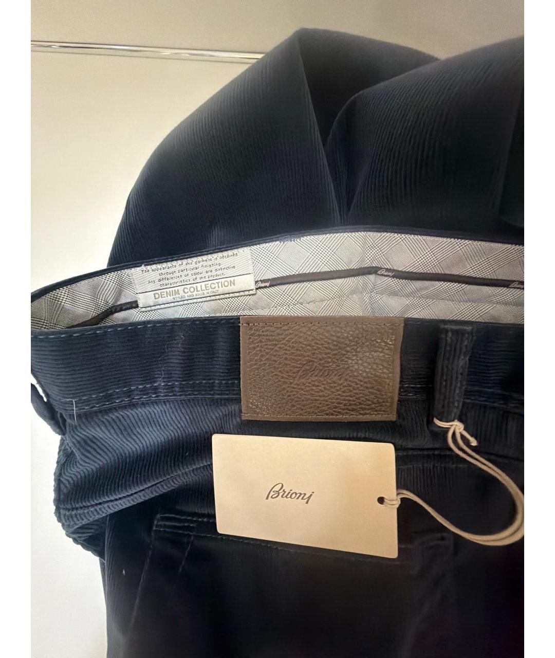 BRIONI Темно-синие хлопковые прямые джинсы, фото 4