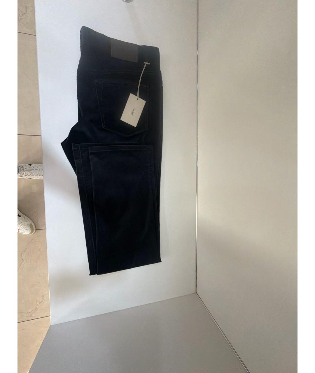BRIONI Темно-синие хлопковые прямые джинсы, фото 6