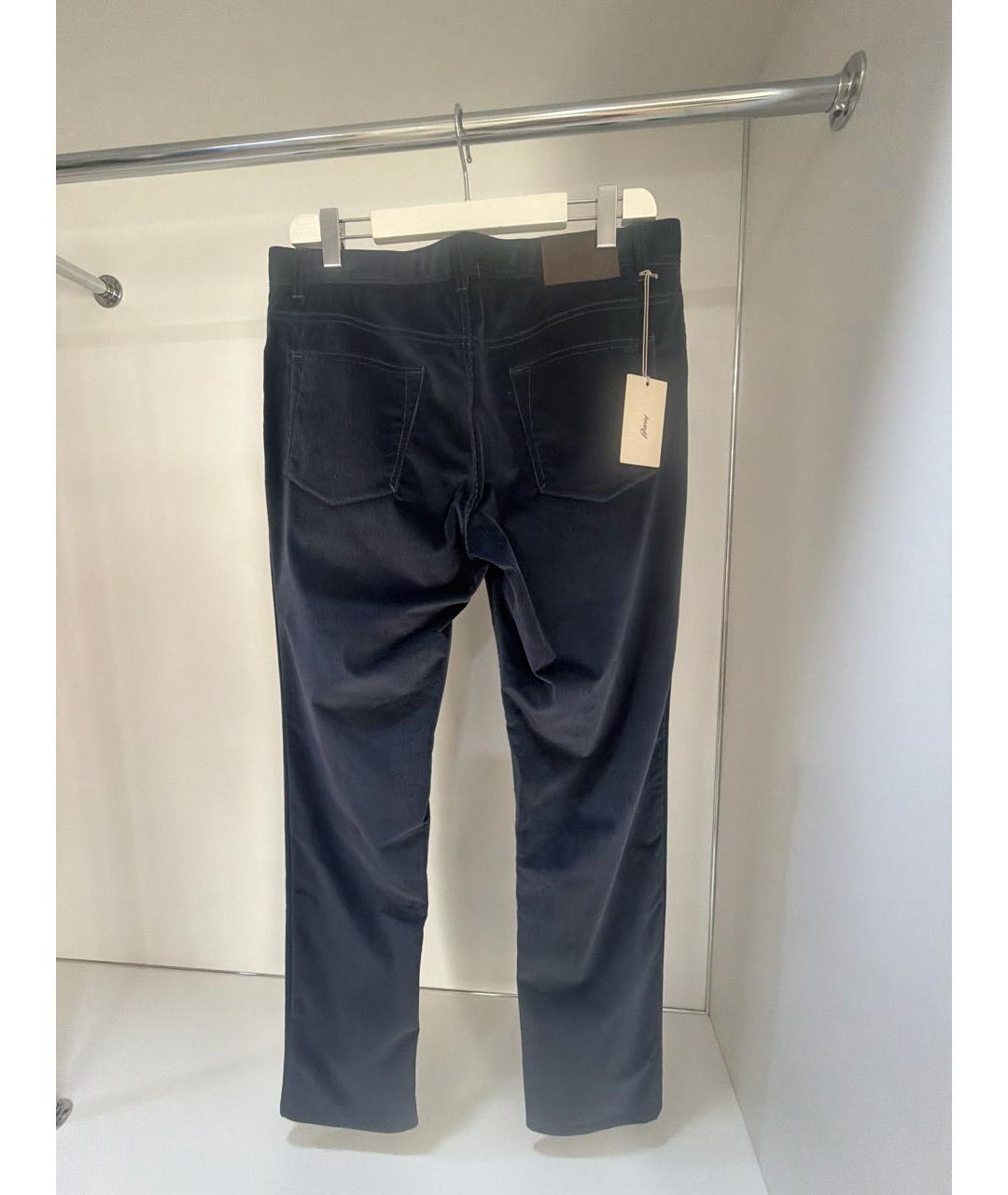 BRIONI Темно-синие хлопковые прямые джинсы, фото 2