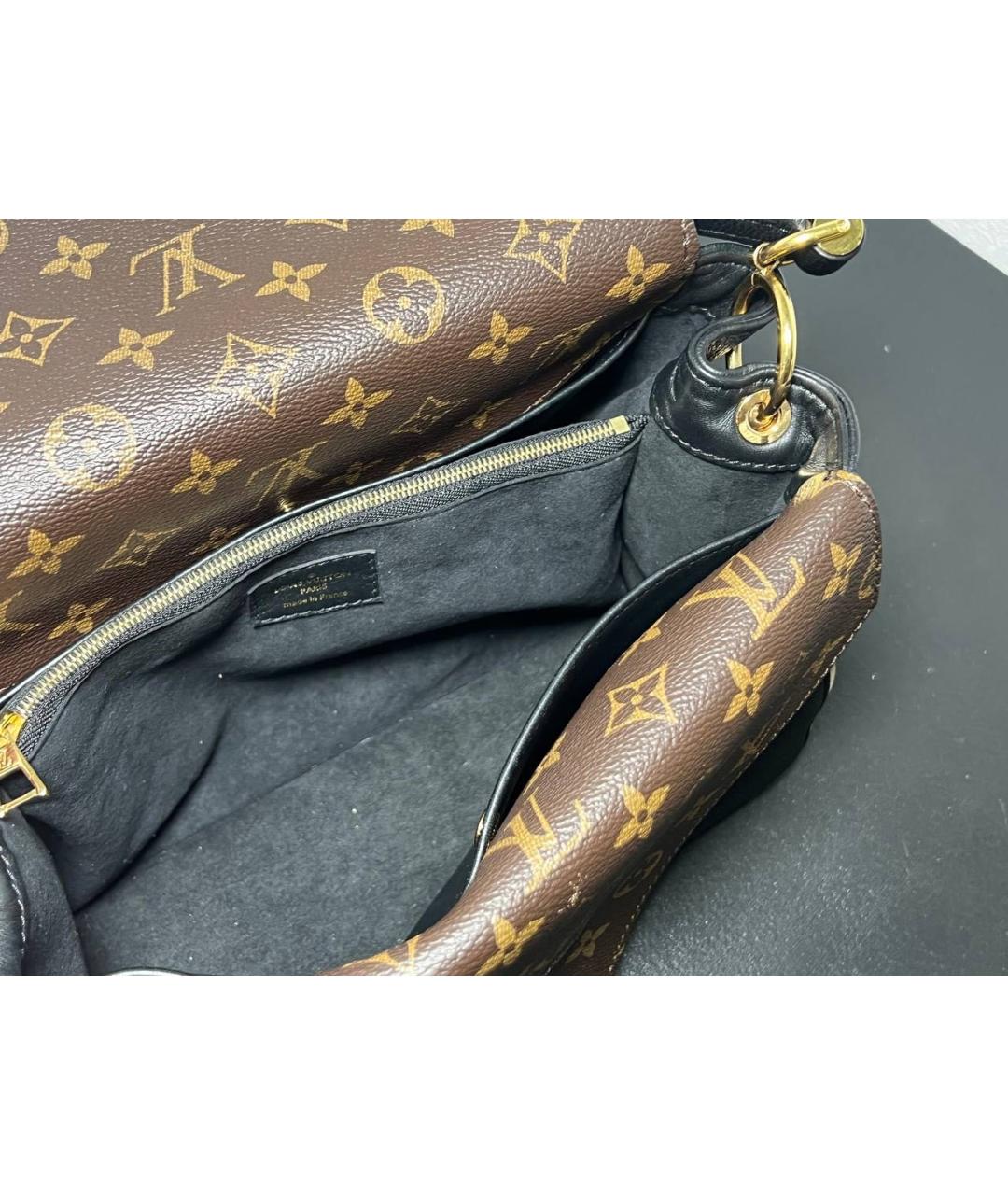 LOUIS VUITTON Черная кожаная сумка с короткими ручками, фото 5