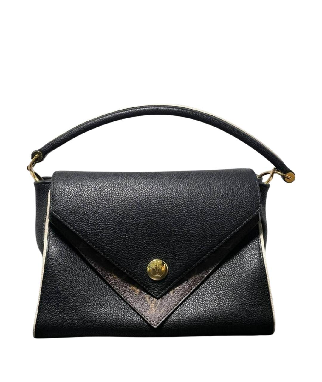 LOUIS VUITTON Черная кожаная сумка с короткими ручками, фото 1