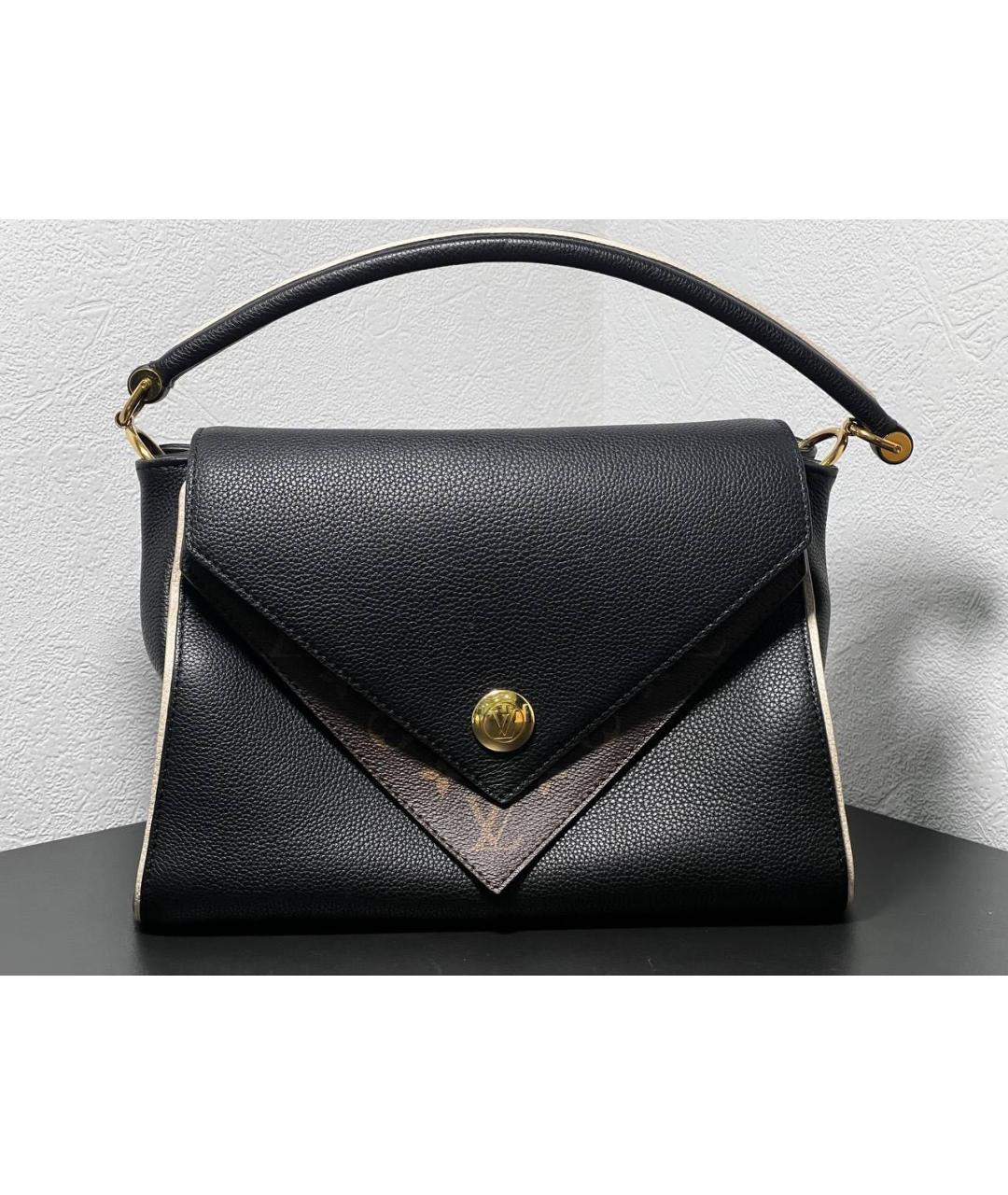 LOUIS VUITTON Черная кожаная сумка с короткими ручками, фото 7
