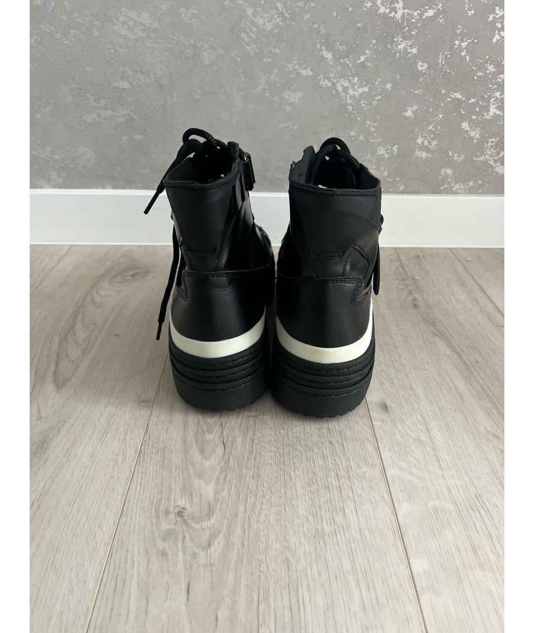 ADIDAS Черные кожаные высокие кроссовки / кеды, фото 4
