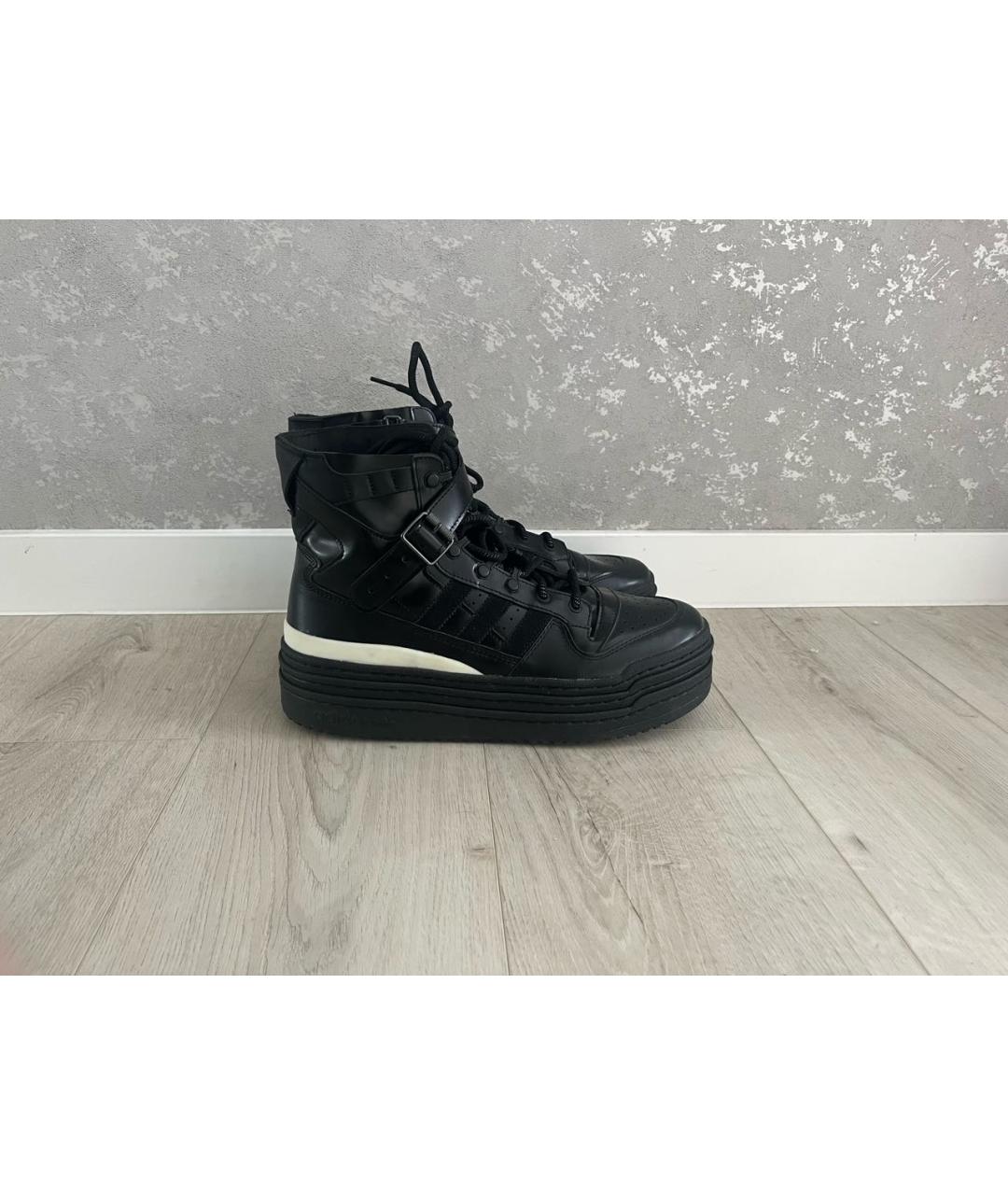 ADIDAS Черные кожаные высокие кроссовки / кеды, фото 8