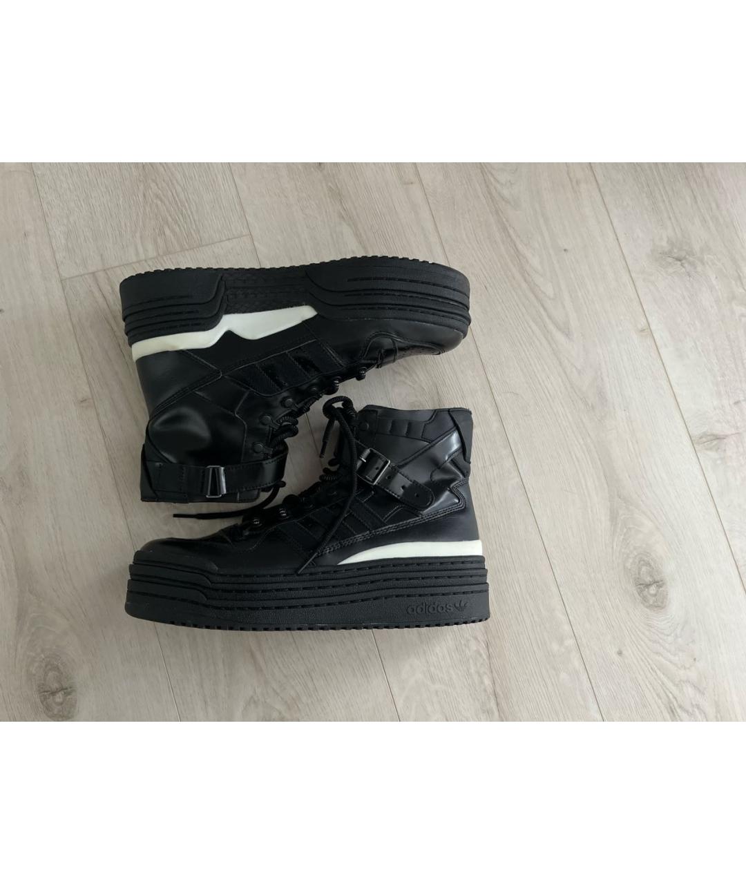 ADIDAS Черные кожаные высокие кроссовки / кеды, фото 7