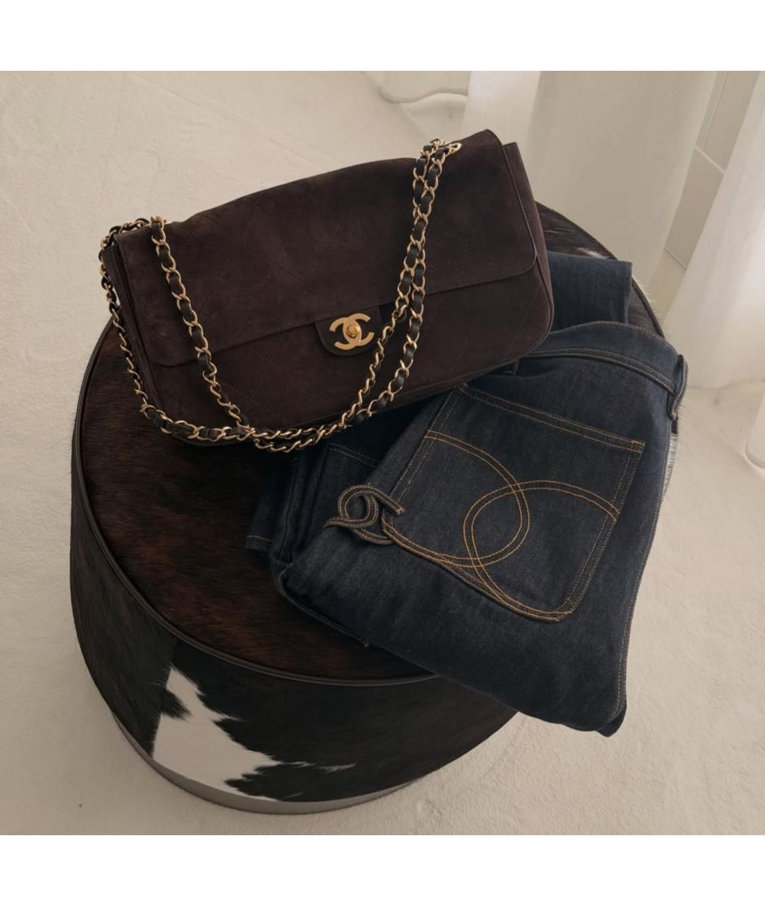 CHANEL Темно-синие хлопковые прямые джинсы, фото 6