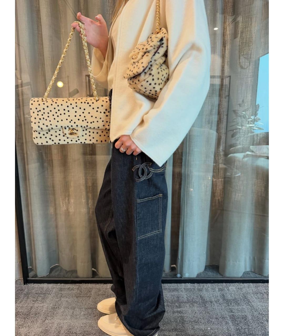 CHANEL Темно-синие хлопковые прямые джинсы, фото 5