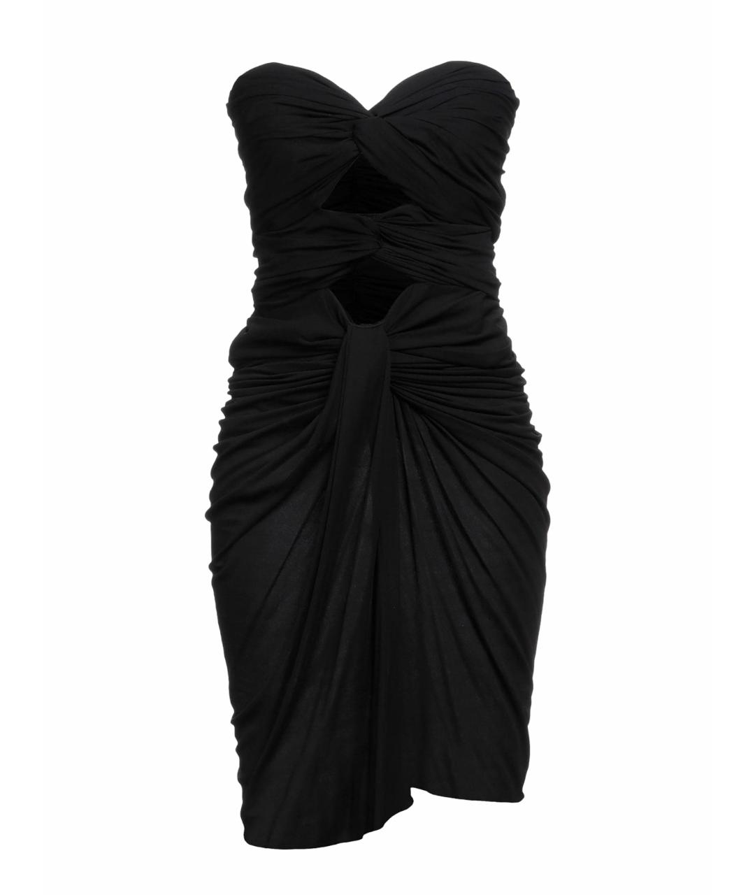 SAINT LAURENT Черное вискозное коктейльное платье, фото 1