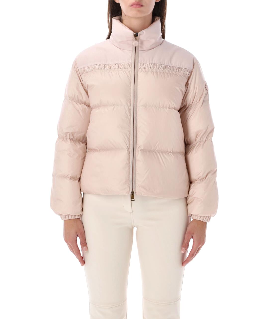 MONCLER Розовый синтетический пуховик, фото 1