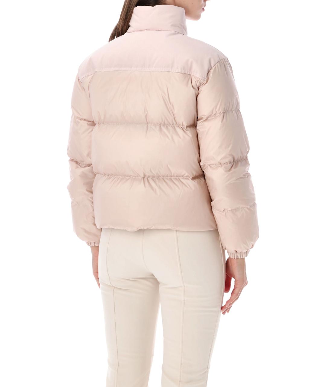 MONCLER Розовый синтетический пуховик, фото 2