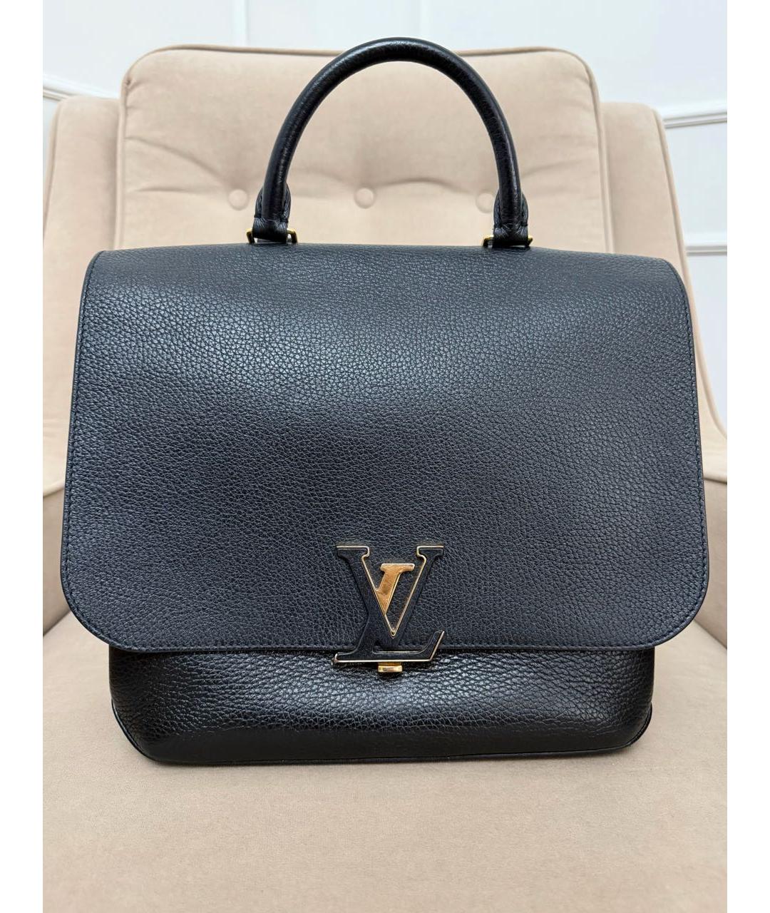 LOUIS VUITTON Черная кожаная сумка через плечо, фото 9