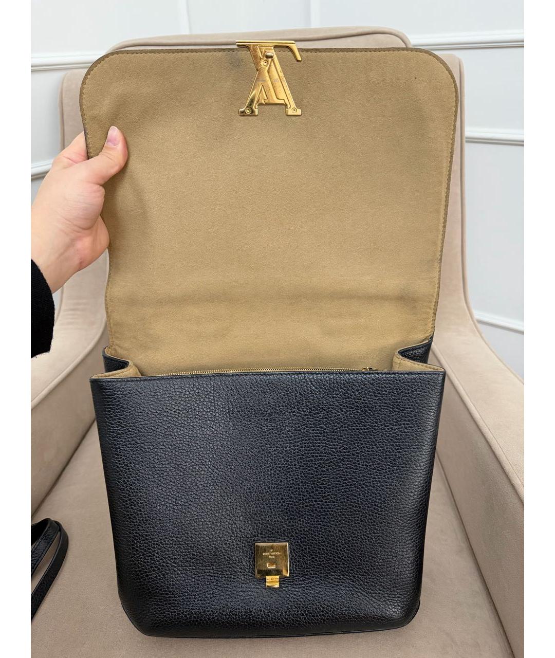 LOUIS VUITTON Черная кожаная сумка через плечо, фото 5