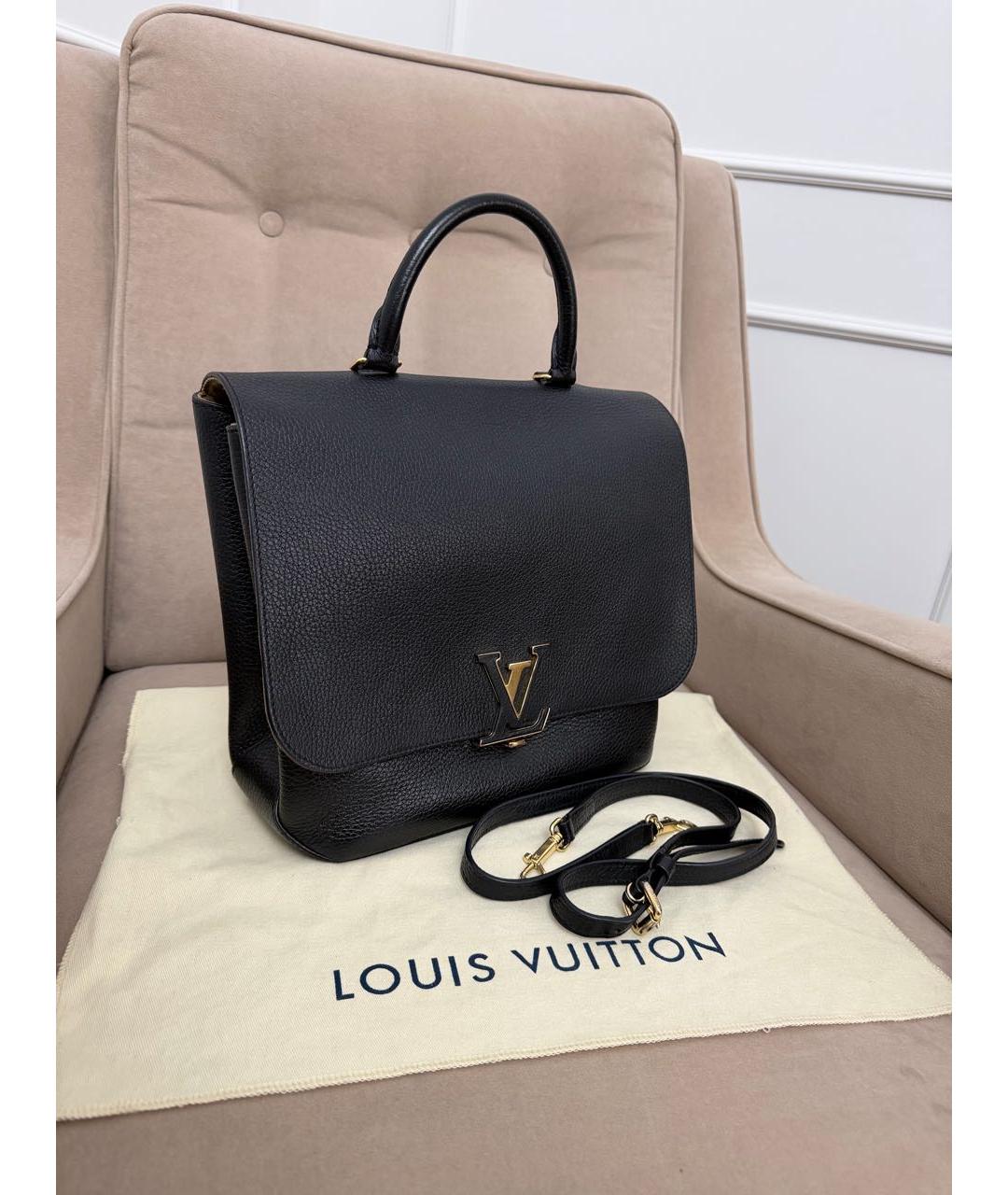 LOUIS VUITTON Черная кожаная сумка через плечо, фото 2