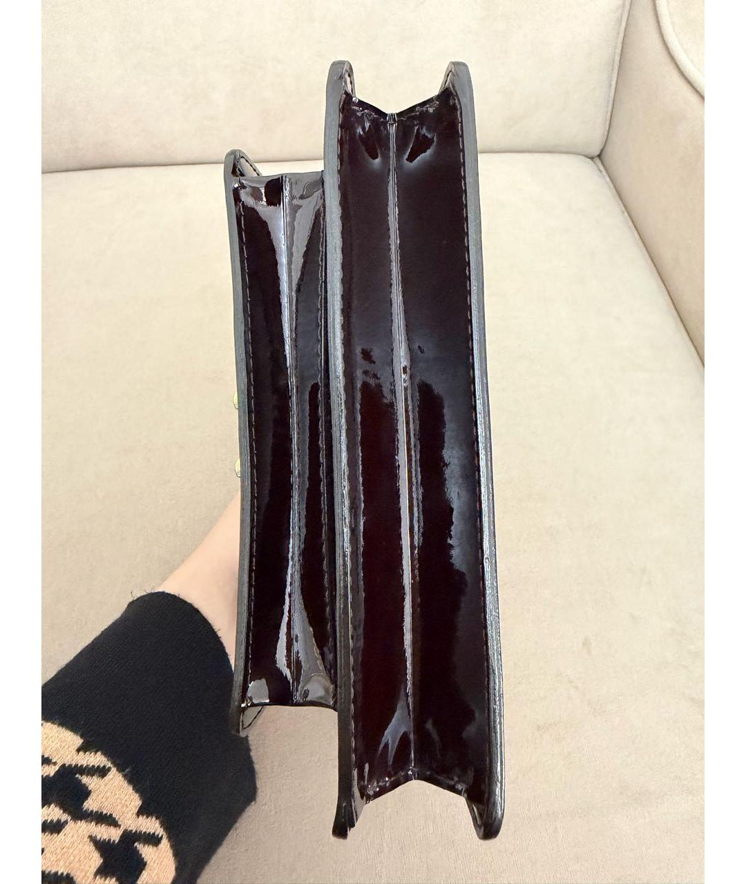 LOUIS VUITTON Бордовая сумка через плечо из лакированной кожи, фото 6