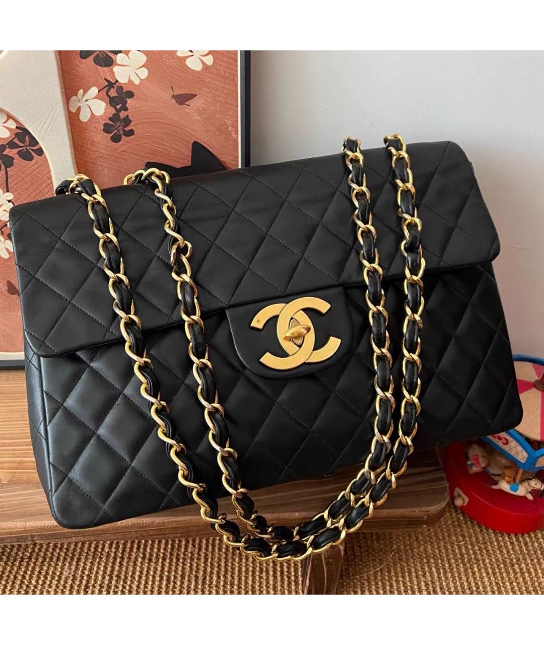 CHANEL Черная кожаная сумка тоут, фото 9