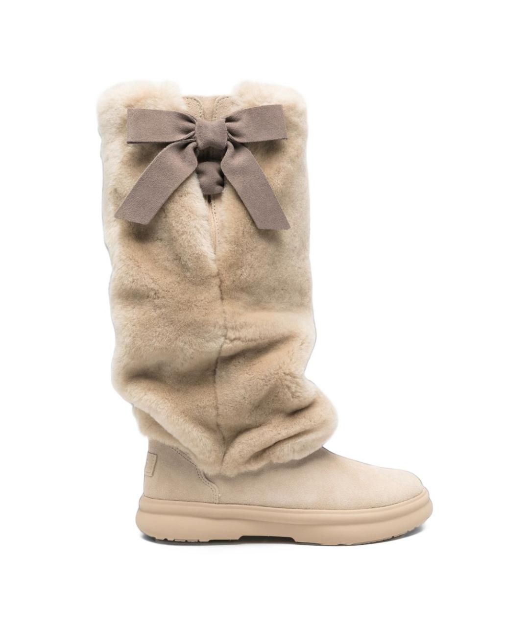 UGG Бежевые кожаные сапоги, фото 5