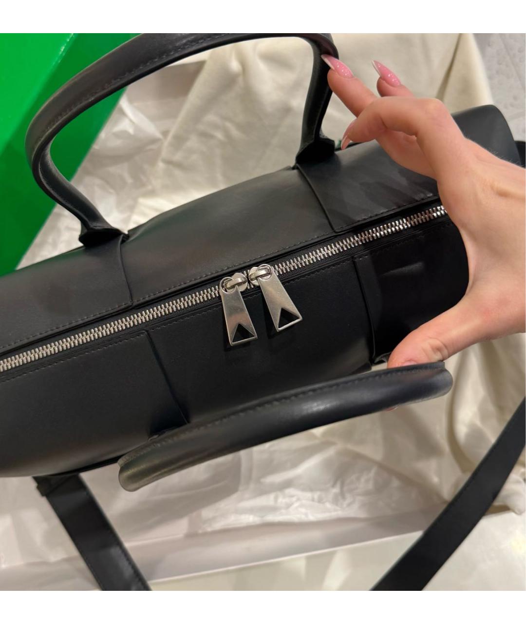 BOTTEGA VENETA Черный кожаный портфель, фото 4