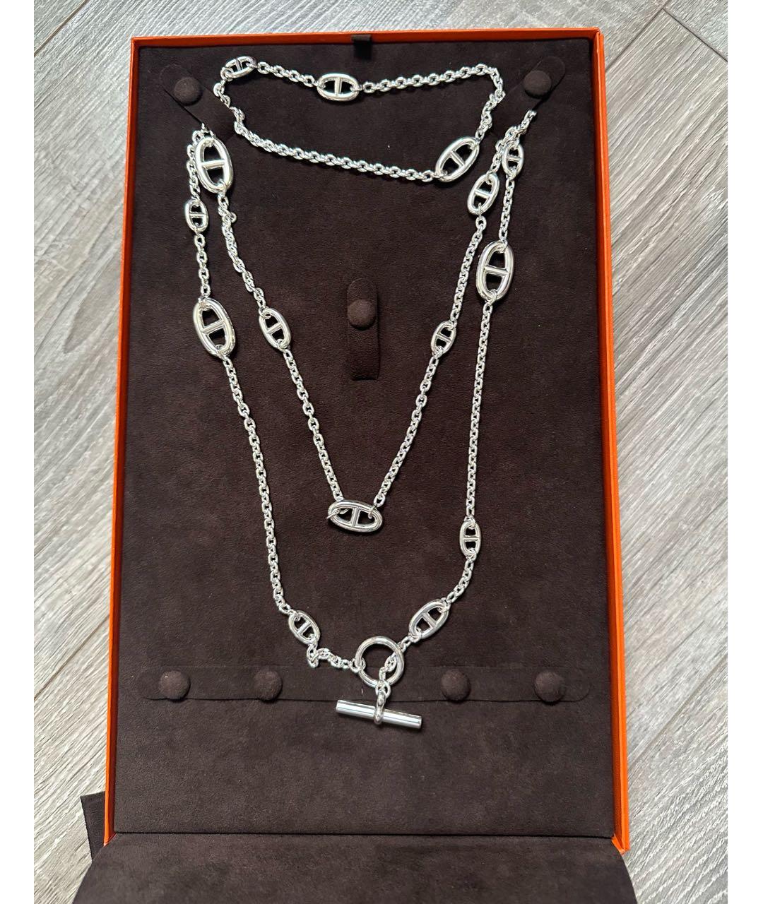 HERMES Серебряное серебряное колье, фото 7
