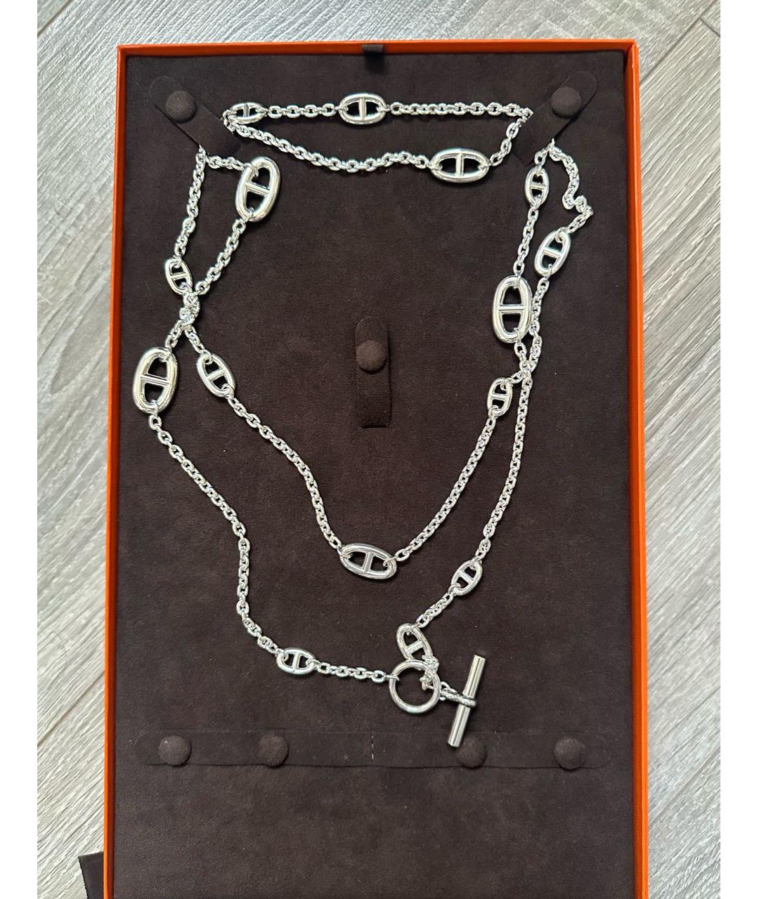 HERMES Серебряное серебряное колье, фото 2