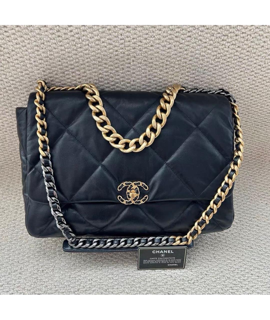 CHANEL Черная кожаная сумка тоут, фото 9