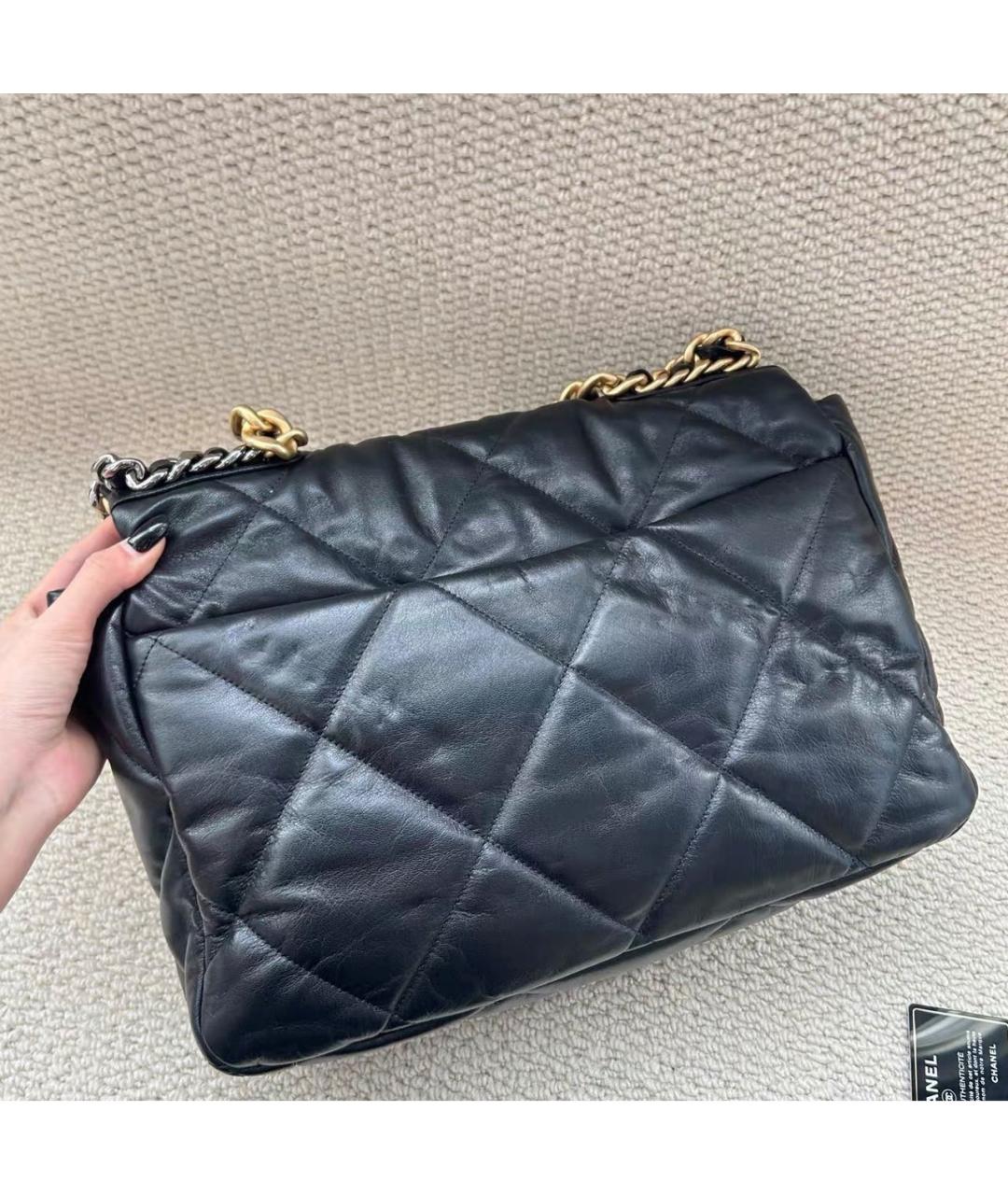 CHANEL Черная кожаная сумка тоут, фото 5