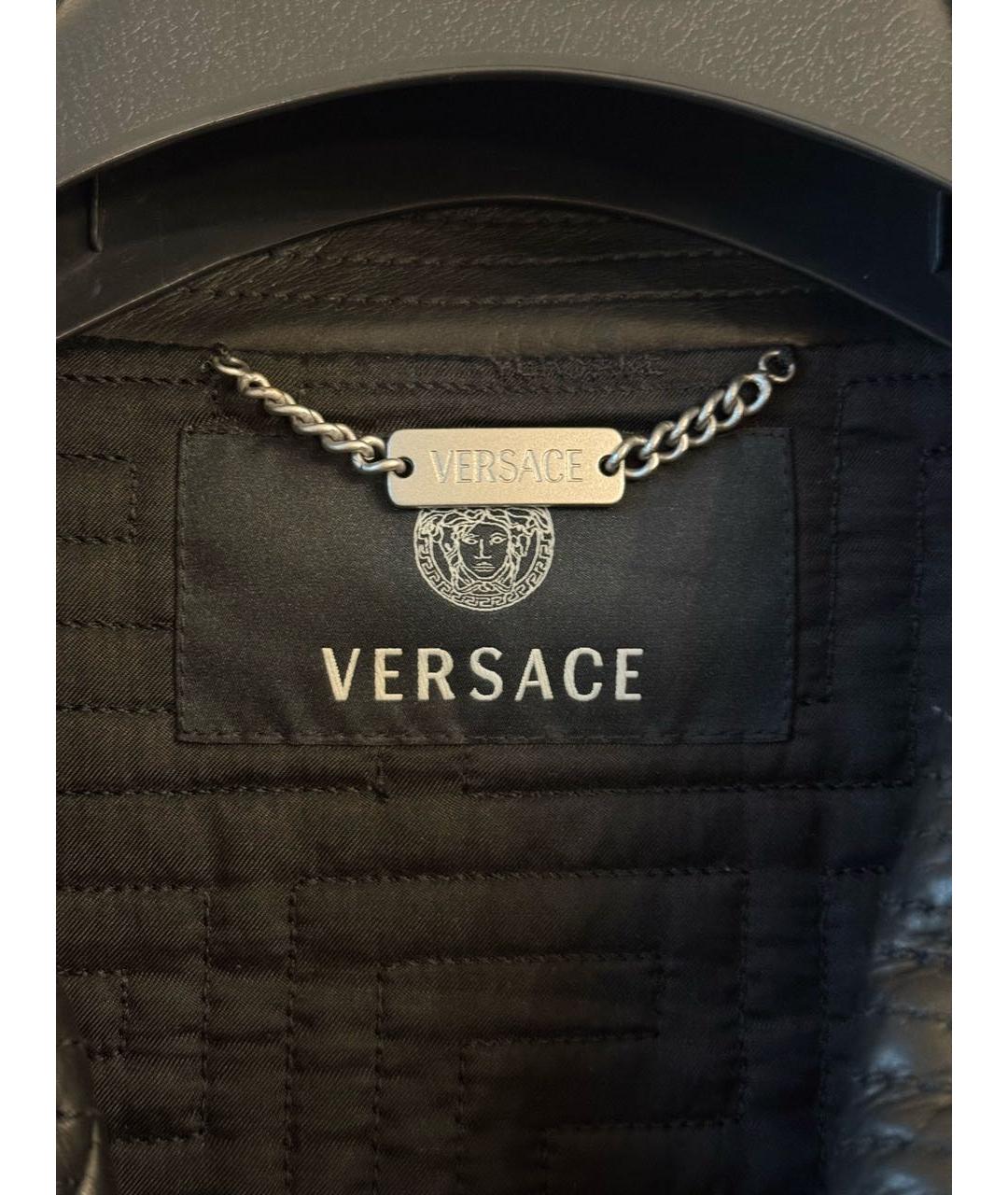 VERSACE Черная кожаная куртка, фото 6