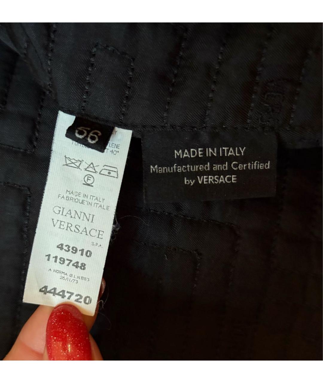 VERSACE Черная кожаная куртка, фото 5