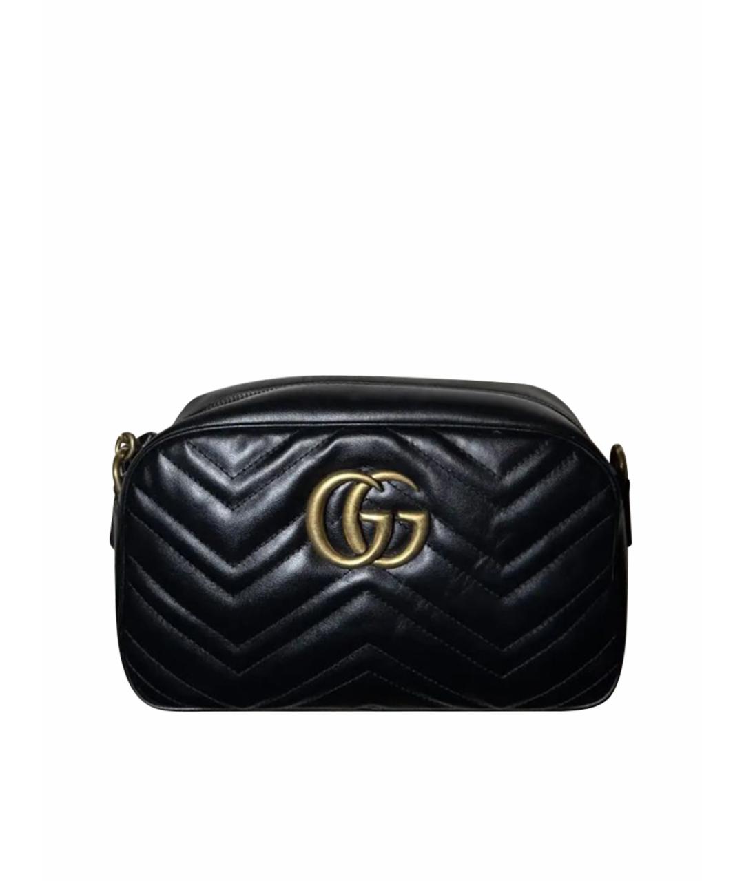 GUCCI Черная кожаная сумка через плечо, фото 1