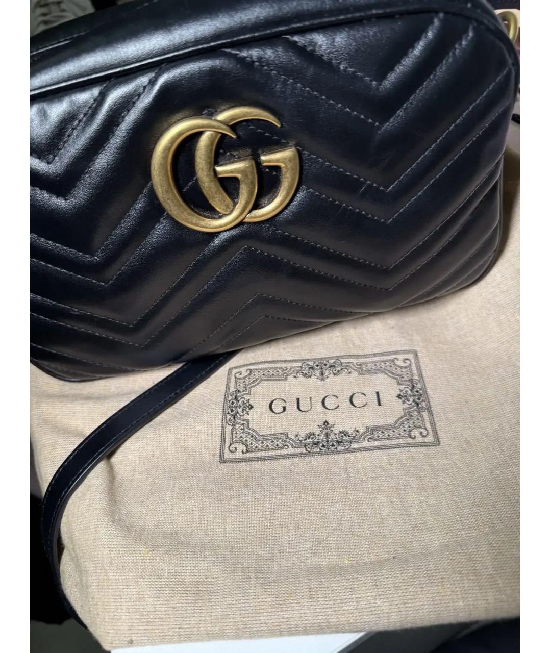 GUCCI Черная кожаная сумка через плечо, фото 3