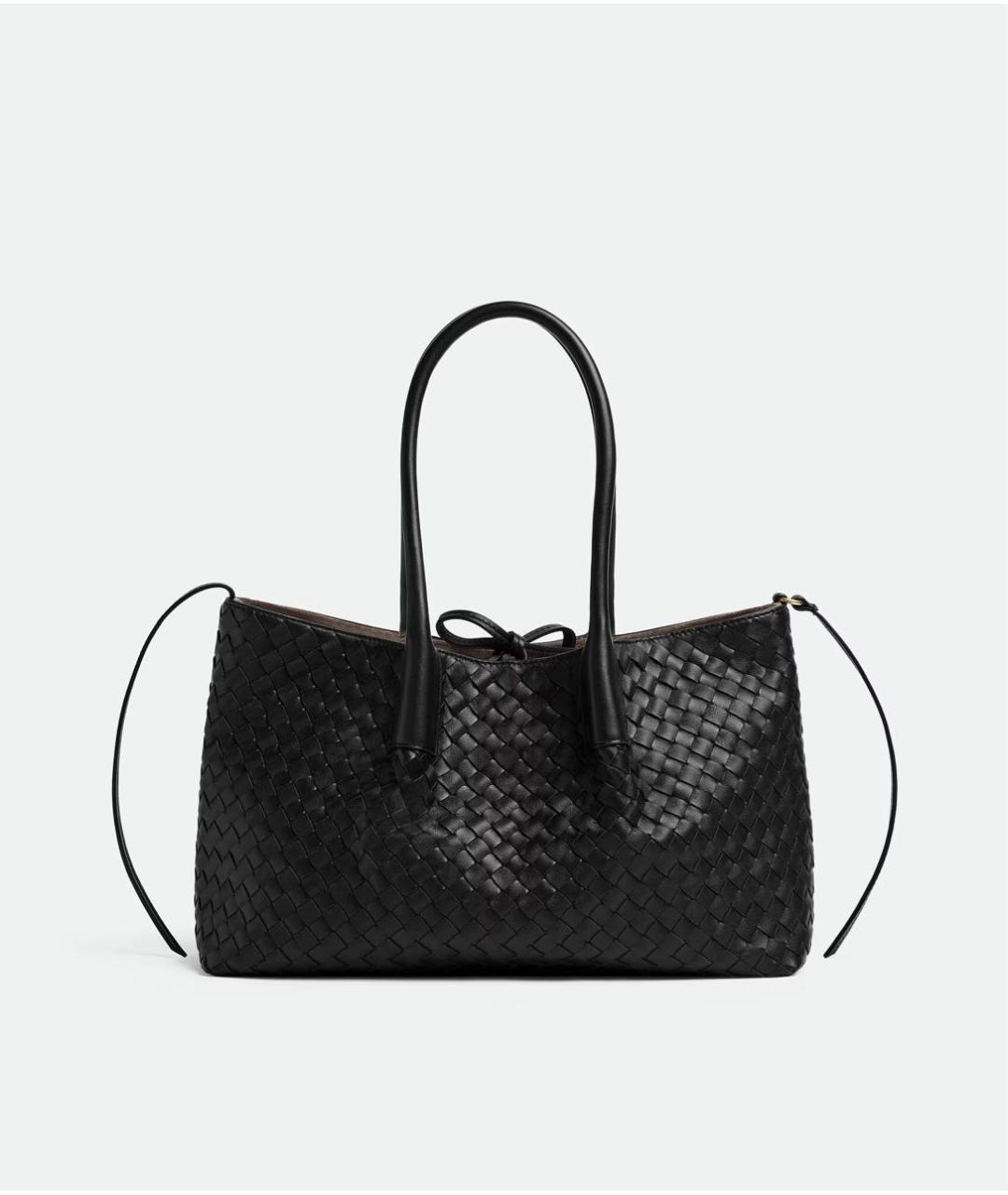 BOTTEGA VENETA Черная кожаная сумка тоут, фото 5