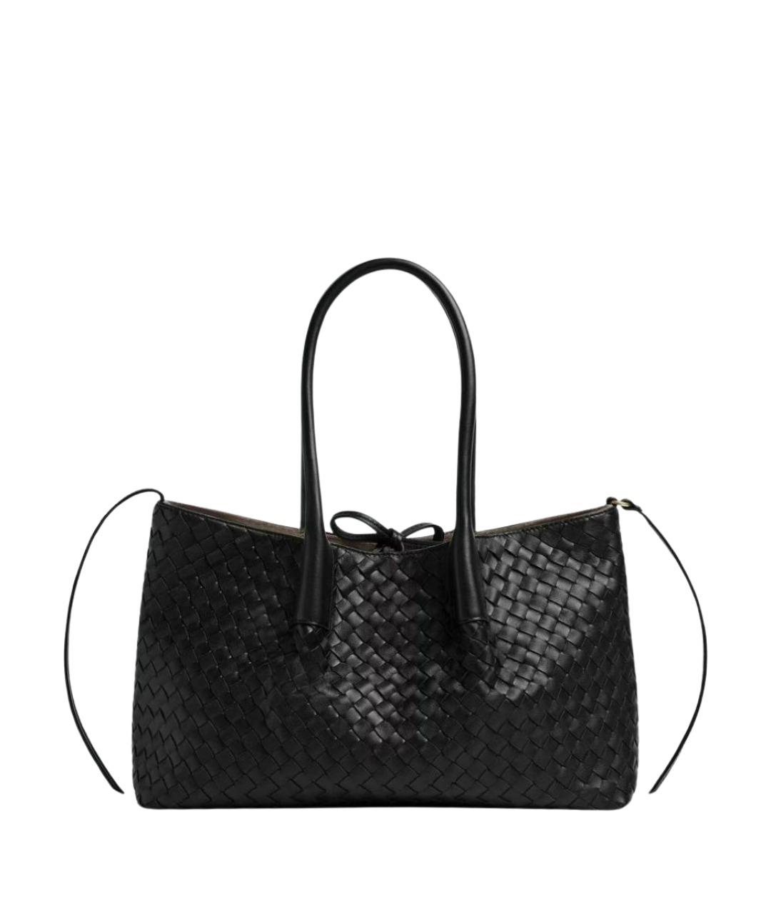 BOTTEGA VENETA Черная кожаная сумка тоут, фото 1