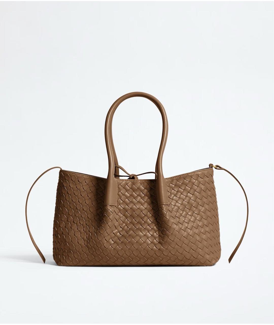 BOTTEGA VENETA Коричневая кожаная сумка тоут, фото 6