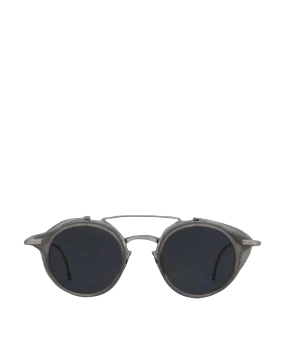 THOM BROWNE Антрацитовые металлические солнцезащитные очки, фото 1