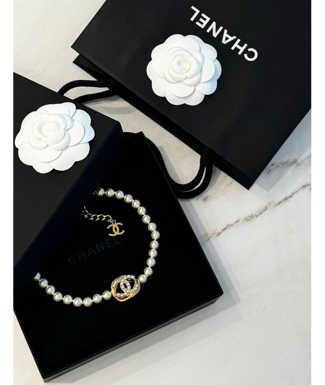 CHANEL Белое жемчужное колье, фото 6