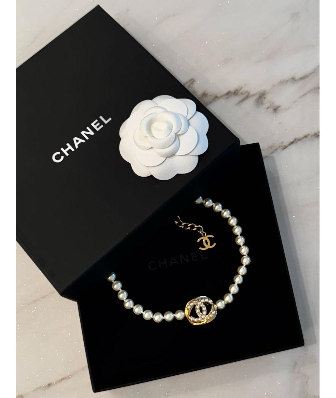 CHANEL Белое жемчужное колье, фото 5