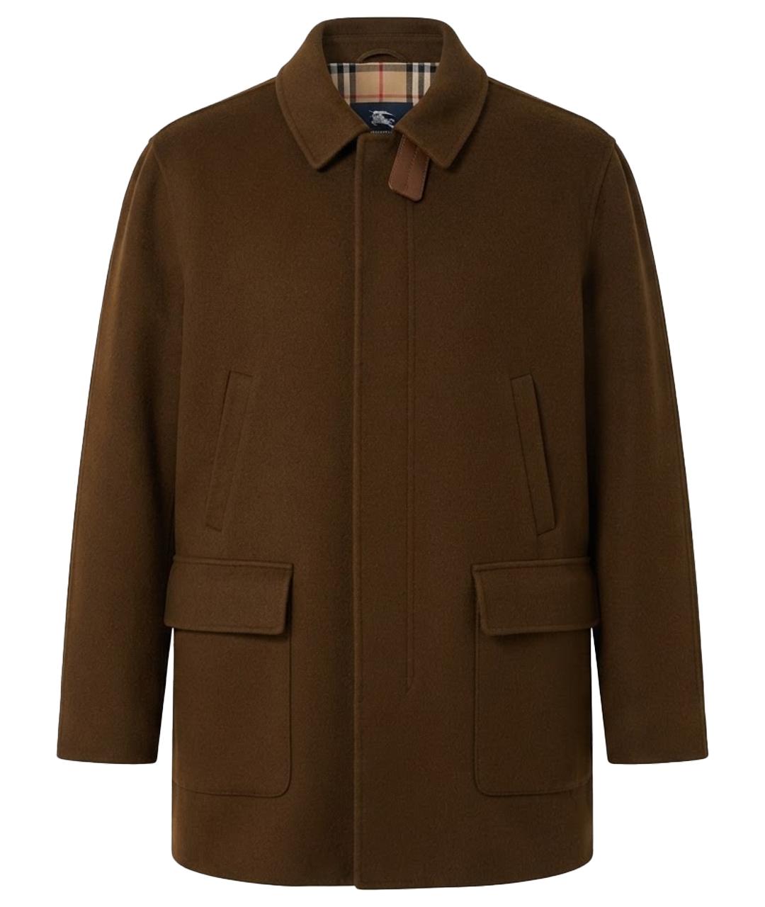 BURBERRY Коричневое шерстяное пальто, фото 1
