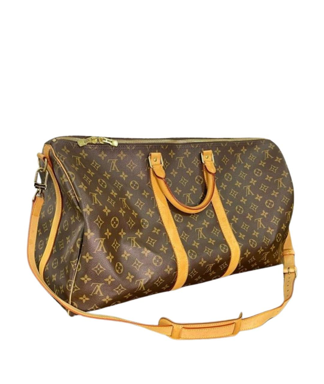 LOUIS VUITTON Коричневая кожаная дорожная/спортивная сумка, фото 1