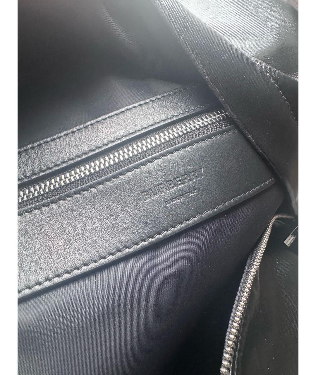 BURBERRY Черный кожаный рюкзак, фото 4