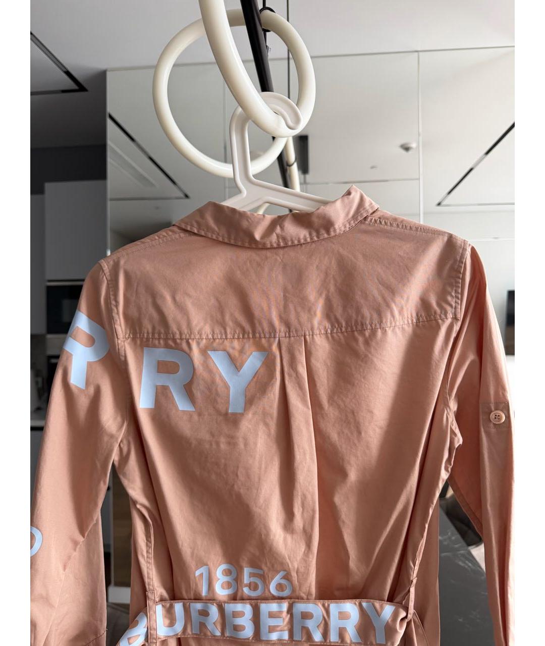 BURBERRY Бежевое хлопковое коктейльное платье, фото 4