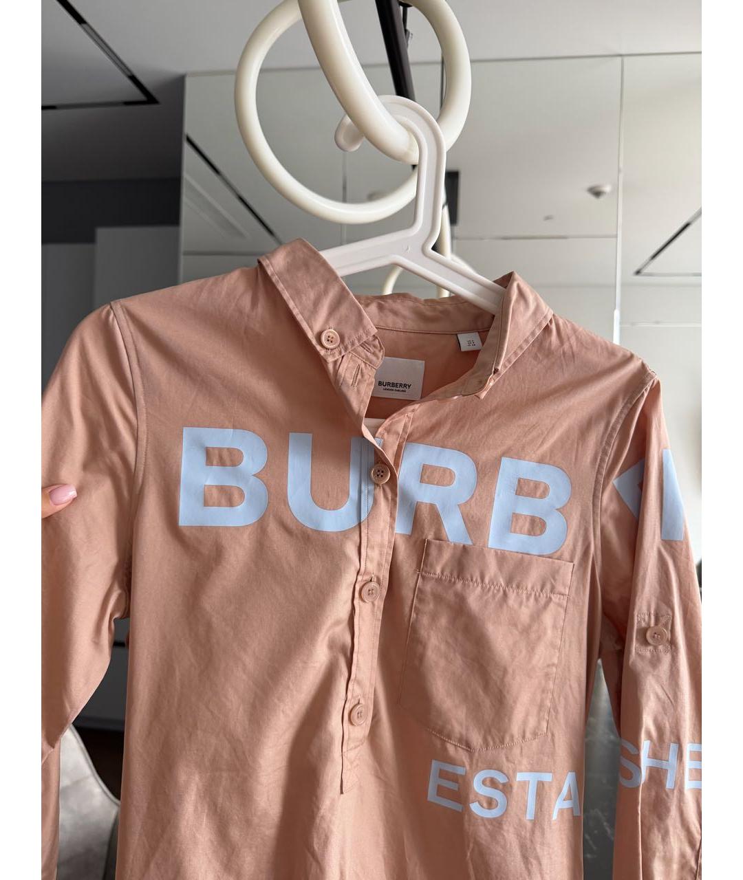BURBERRY Бежевое хлопковое коктейльное платье, фото 3