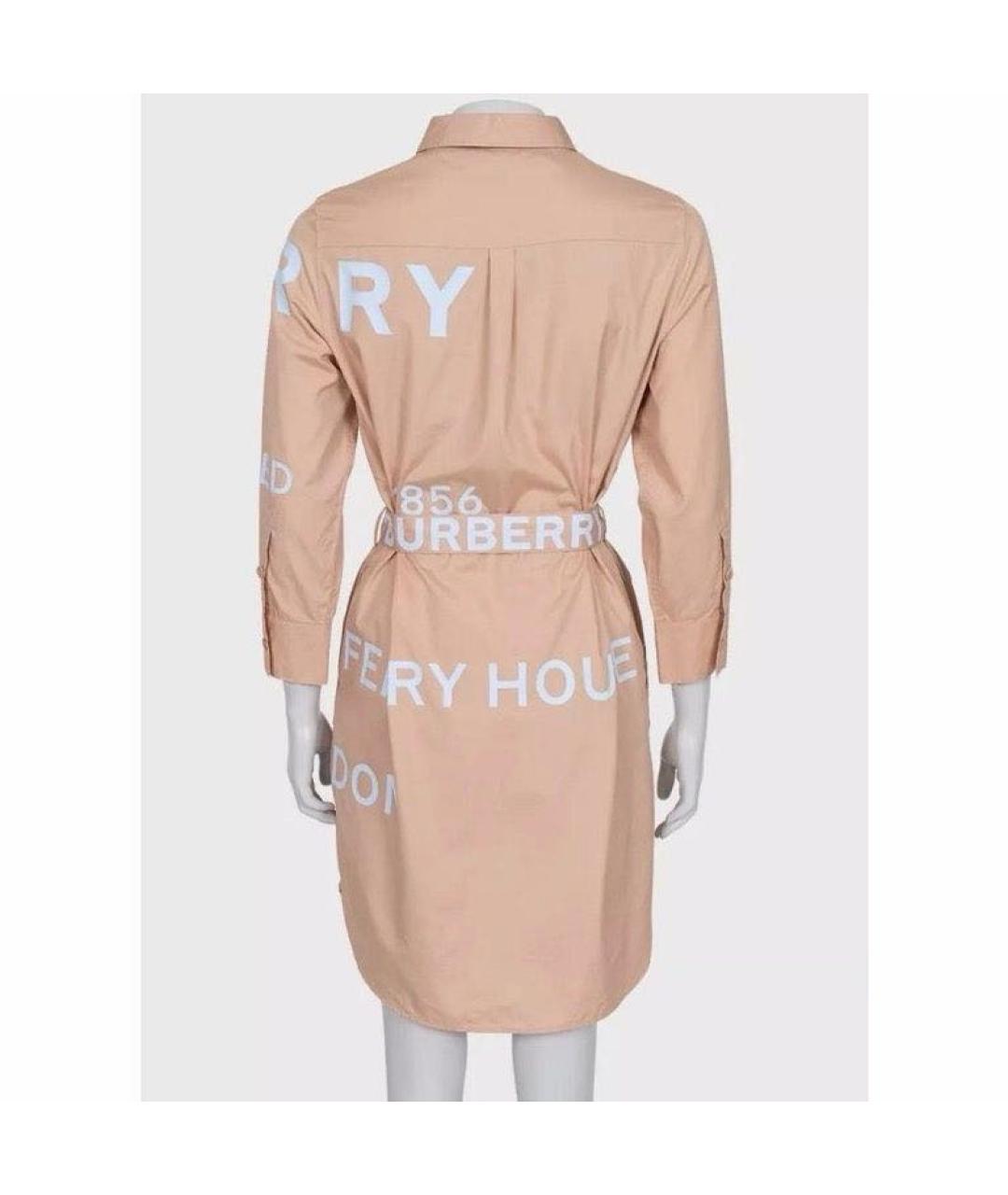 BURBERRY Бежевое хлопковое коктейльное платье, фото 2
